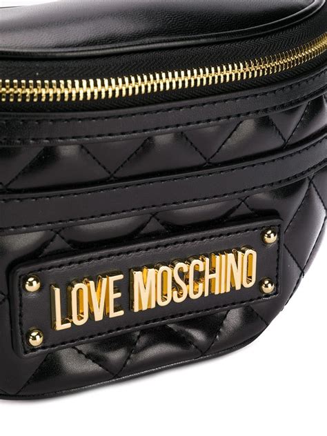 fake moschino belt bag|moschino black quilted bag.